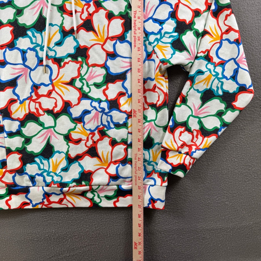 Beach Riot Hoodie Womens S White Floral Print French Terry Pullover Sweatshirt‎ - Picture 5 of 5